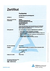 TÜV Rheinland Fachbetriebsnachweis WHG 2025 (PDF)